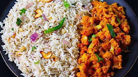 பூண்டு மிளகு சாதம் காலிஃபிளவர் மசாலா Garlic Pepper Rice