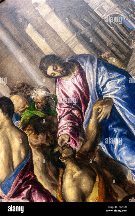 Detail Of Christ Healing The Blind By El Greco Domenikos