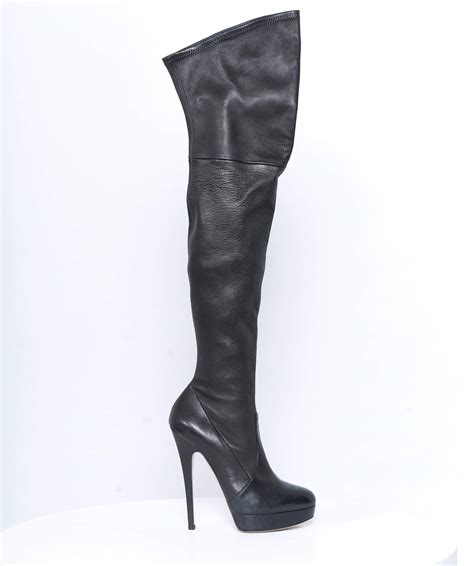 Casadei Thigh High Boots Black Size Uk6