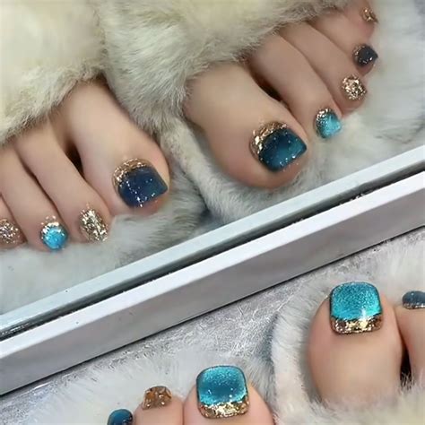 Bling Toe Nailspress On Nails Press On Toe Nails Blue Cat Etsy