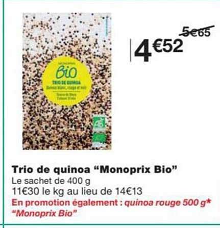 Promo Trio De Quinoa Monoprix Bio Chez Monoprix ICatalogue Fr