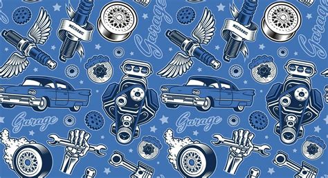 auto parts seamless background 30813416 Vector Art at Vecteezy