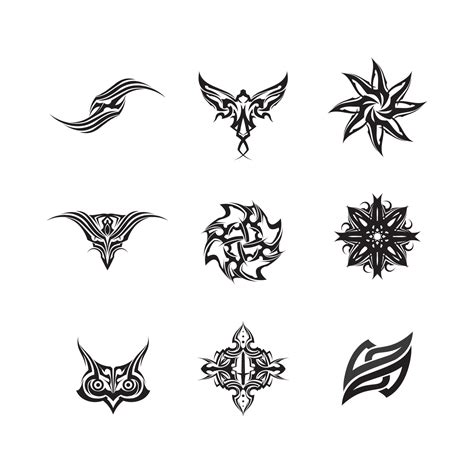 black tribal vector logo design icon and sign tribal 14292918 Vector ...