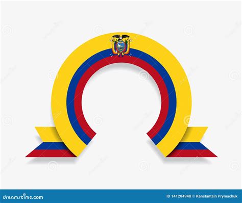 Ecuadorian Flag Heart Shaped Ribbon Vector Illustration 103749839