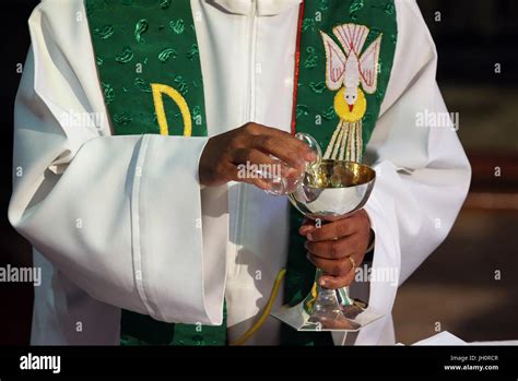 Catholic Mass Eucharist Celebration France Stock Photo Alamy