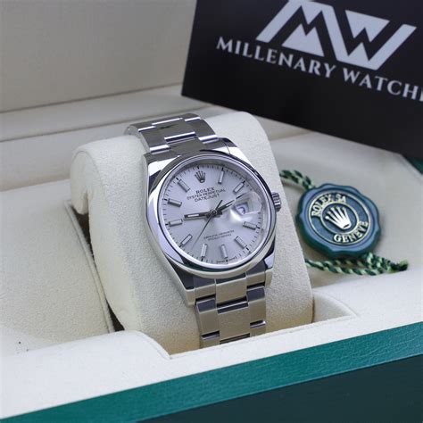 Rolex Datejust Mm Silver Dial Fullset Millenary Watches