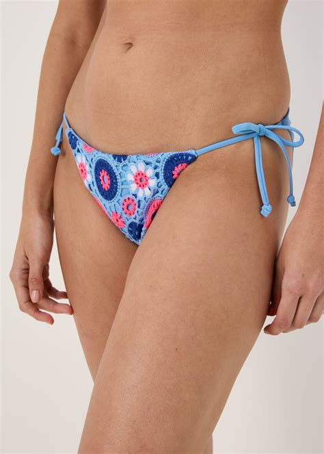 Blue Crochet Tassel Tie Bikini Briefs Matalan