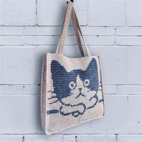 Cat Crochet Bag Pattern Crochet Tote Bag Crochet Tutorial Etsy Uk