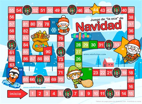 Juego De La Oca De Navidad Juego De Mesa Para Imprimir Gratis