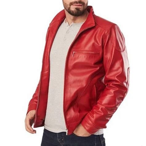 Men Red Leather Jacket At Rs Mens Leather Jacket In Ambarnath