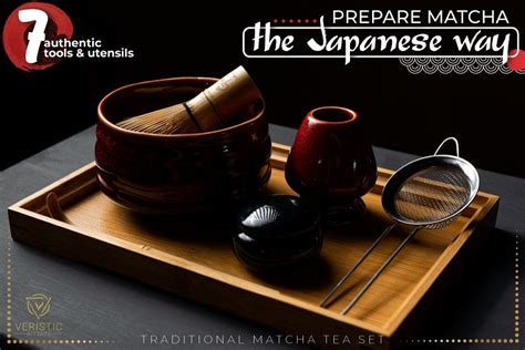 Traditional Japanese Matcha Tea Set 7 Piece W Ceramic Tea Etsy