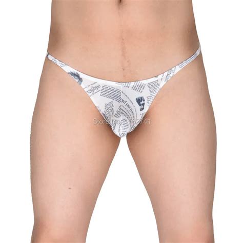 Mens Low Rise Jockstrap Newspaper Briefs Underwear Elastic String