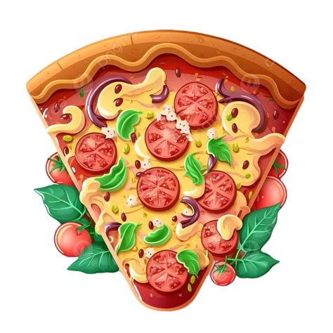 Pizza Comida Comida Rápida Decoración Dibujos Animados Ilustración