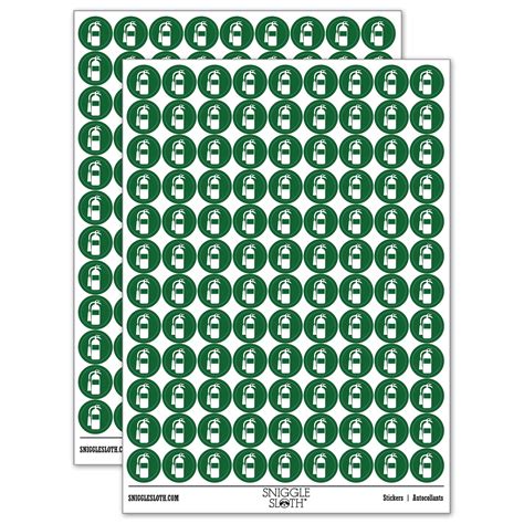 Fire Extinguisher Safety Hazard Symbol 200+ Round Stickers - Dark Green ...