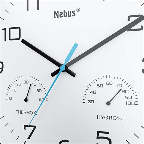 Quartz Wall Clock With Thermo And Hygrometer Albert Mebus Gmbh