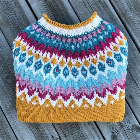 Madebysunni S Colorful Riddari Sweater A Stranded Colorwork Yoke