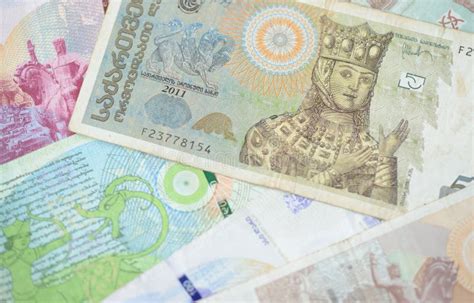 Background of Georgian Lari Banknotes Stock Image - Image of money ...