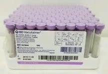 Compatibilidad del tubo al vacío tapón lila 367844 B D Vacutainer