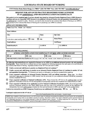 Fillable Online Lsbn Louisiana Instructions And Application To Request