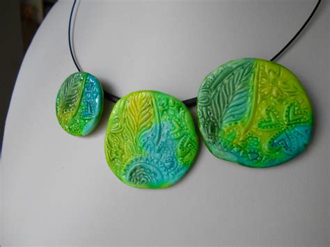 Polymer Clay Necklace Polymer Clay And Alcohol Inks Flickr