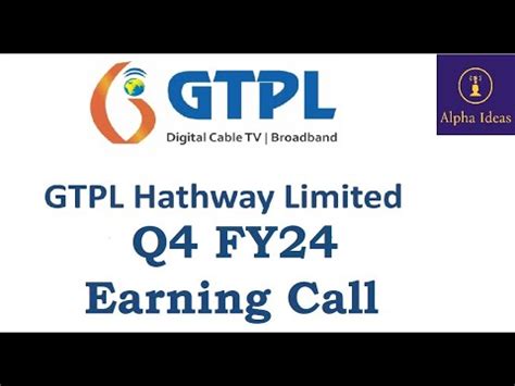 Gtpl Hathway Q Fy Earning Call Part Gtpl Hathway Q Concall Youtube