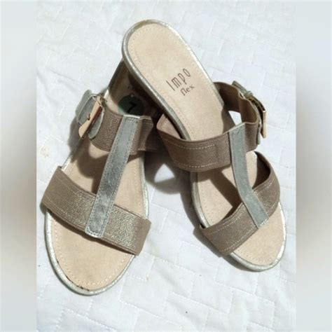 Impo Flex Shoes New Impo Flex Muted Gold Wedge Sandals Poshmark