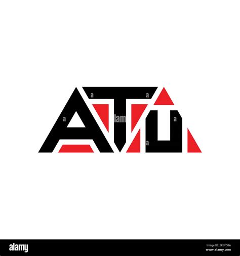 Atu Triangle Letter Logo Design With Triangle Shape Atu Triangle Logo