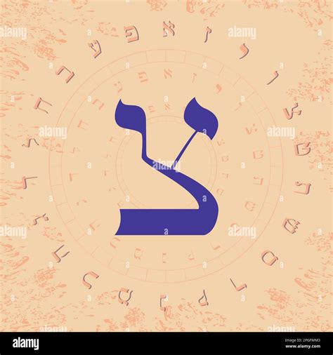 Vector illustration of the Hebrew alphabet in circular design. Hebrew ...