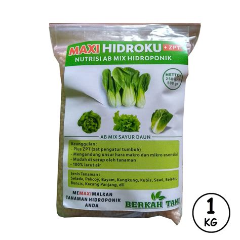 Jual Nutrisi Hidroponik Ab Mix Daun Kg Maxihidro Plus Zpt Shopee