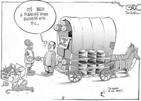 Cartoon on unequal trade relations between Chinese and African traders... | Download Scientific ...