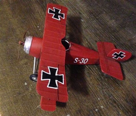 Blechmodell Flugzeug Roter Baron Richthofen Doppeldecker 1