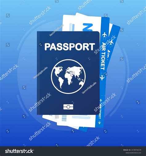 Passport Boarding Pass Isolated On White เวกเตอร์สต็อก ปลอดค่า