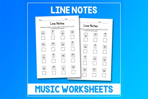 Line Notes Music Worksheets Graphic by atlasart · Creative Fabrica