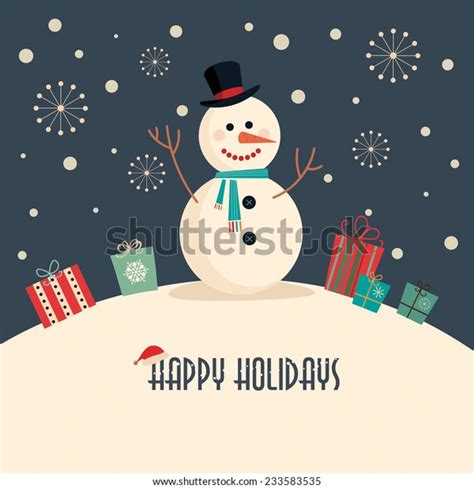 Snowman Vector Happy Holidays Over 163477 Royalty Free Licensable