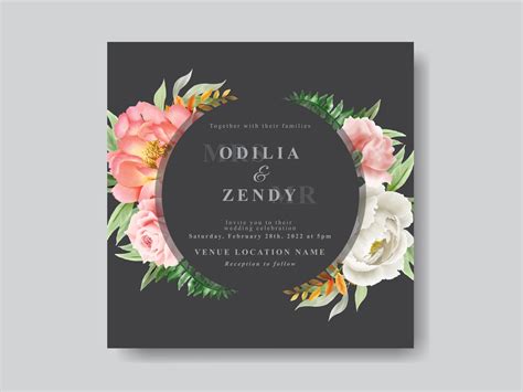 Romantic Floral Wedding Invitation Card 2748235 Vector Art at Vecteezy