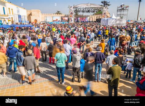 Crowds at the Essauoira Gnawa World Music festival in Morocco Stock Photo - Alamy