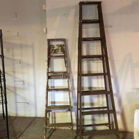 Two Wooden Step Ladders B Mg