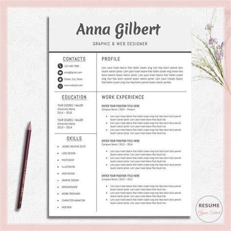 Word resume template Word simple resume Simple by ResumeYourTalent ...