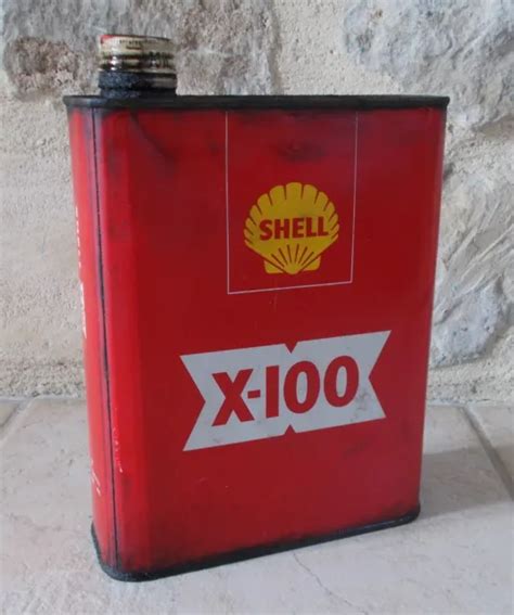 Ancien Bidon D Huile Moteur Shell X France Vintage Oil Can Vieux