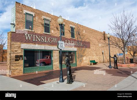 Winslow, Arizona, United States of America - January 4, 2017. Standin ...