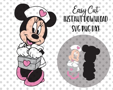 Nurse Minnie Mouse Svg Png Clip Art Files Easy Cut Vintage Etsy