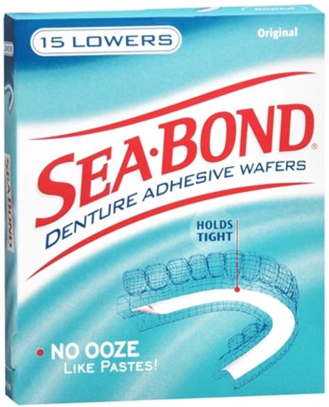 Sea Bond Denture Adhesive Wafers Lowers Original 15 Each Pack Of 3