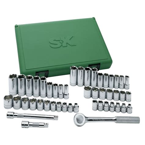 Pc In Dr Pt Sae Metric Socket Set By Sk Hand Tool