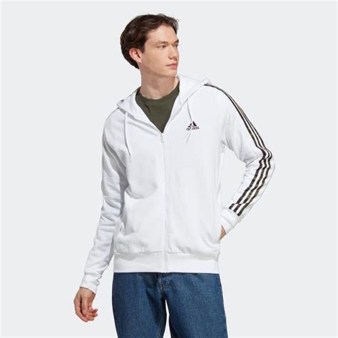 Jaqueta De Moletinho Capuz Adidas Essentials 3 Stripes Masculina