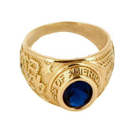 Chevali Re Homme Or Bague Universitaire Pierre Bleue