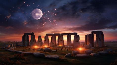 Premium Photo | Stonehenge at sunset stock stone circle wallpaper image ...