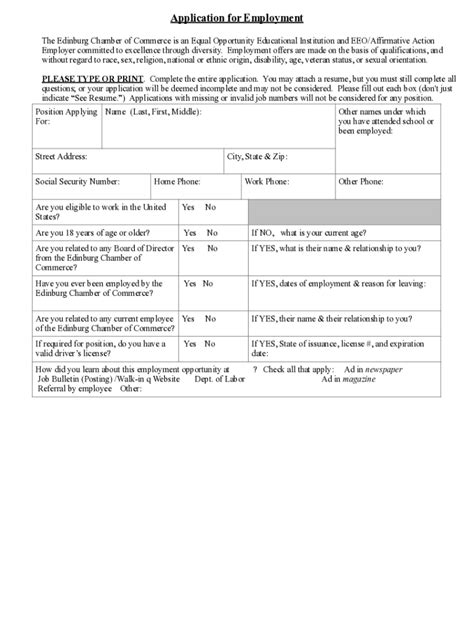 Fillable Online ECC Job Application Fax Email Print PdfFiller