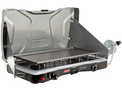 Coleman Triton Instastart 2 Burner Stove And Griddle Camping Lpg Gas Cooker Ebay