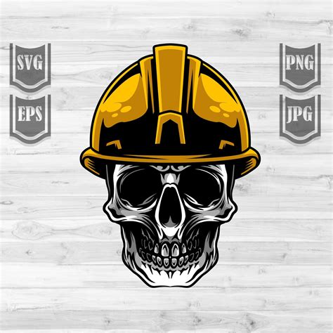 Skull With Hard Hat SVG Construction Svg Engineer SVG Construction T