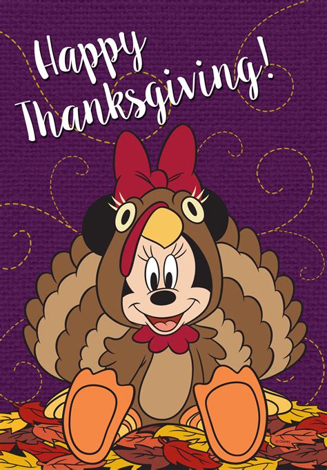 Happy Thanksgiving Minnie Mouse - GARDEN - Custom Printed Flags ...